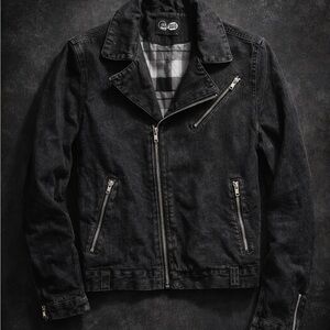 Cheap Monday Black Denim Biker Jacket